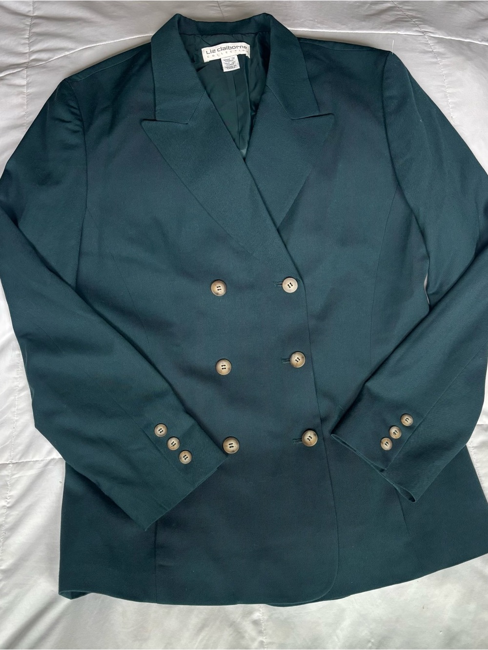 Liz Claiborne dark green Satin-Lined Blazer